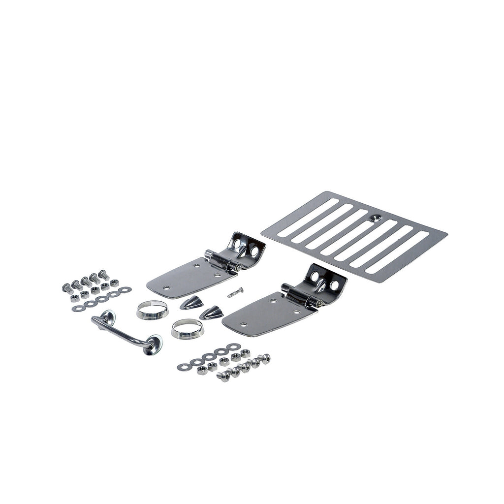 Hood Kit  Complete  Stainless Steel; 98-06 Jeep Wrangler TJ