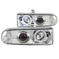 ANZO USA-111016 | Projector Headlight Set w/Halo; Clear Lens; Chrome Housing;Pair CCFL; Not For Use w/Factory Fog Lights;