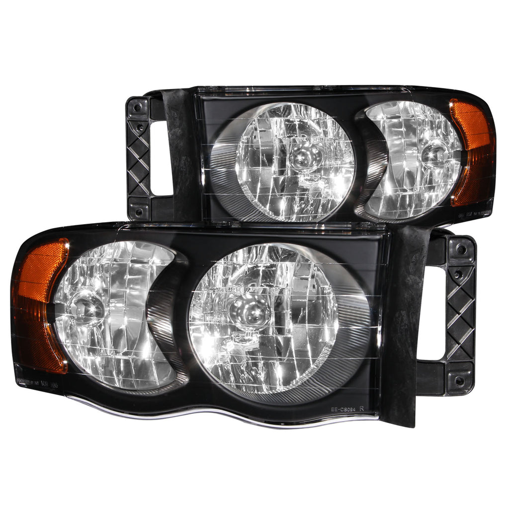 ANZO USA-111022 | Crystal Headlight Set; Clear Lens; Black Housing;Pair