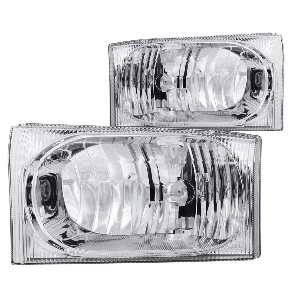 ANZO USA-111023 | Crystal Headlight Set; Clear Lens; Chrome Housing;Pair Not For Use w/Sealed Beam Headlights;