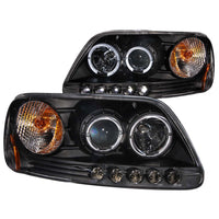 ANZO USA-111031 | Projector Headlight Set w/Halo; Clear Lens; Black Housing;Pair w/1 pc. LED;