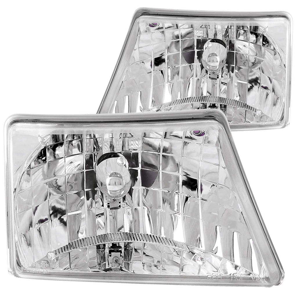 ANZO USA-111037 | Crystal Headlight Set; Clear Lens; Chrome Housing;Pair