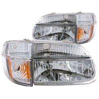ANZO USA-111040 | Crystal Headlight Set; Clear Lens; Chrome Housing;Pair w/Corner Lights;