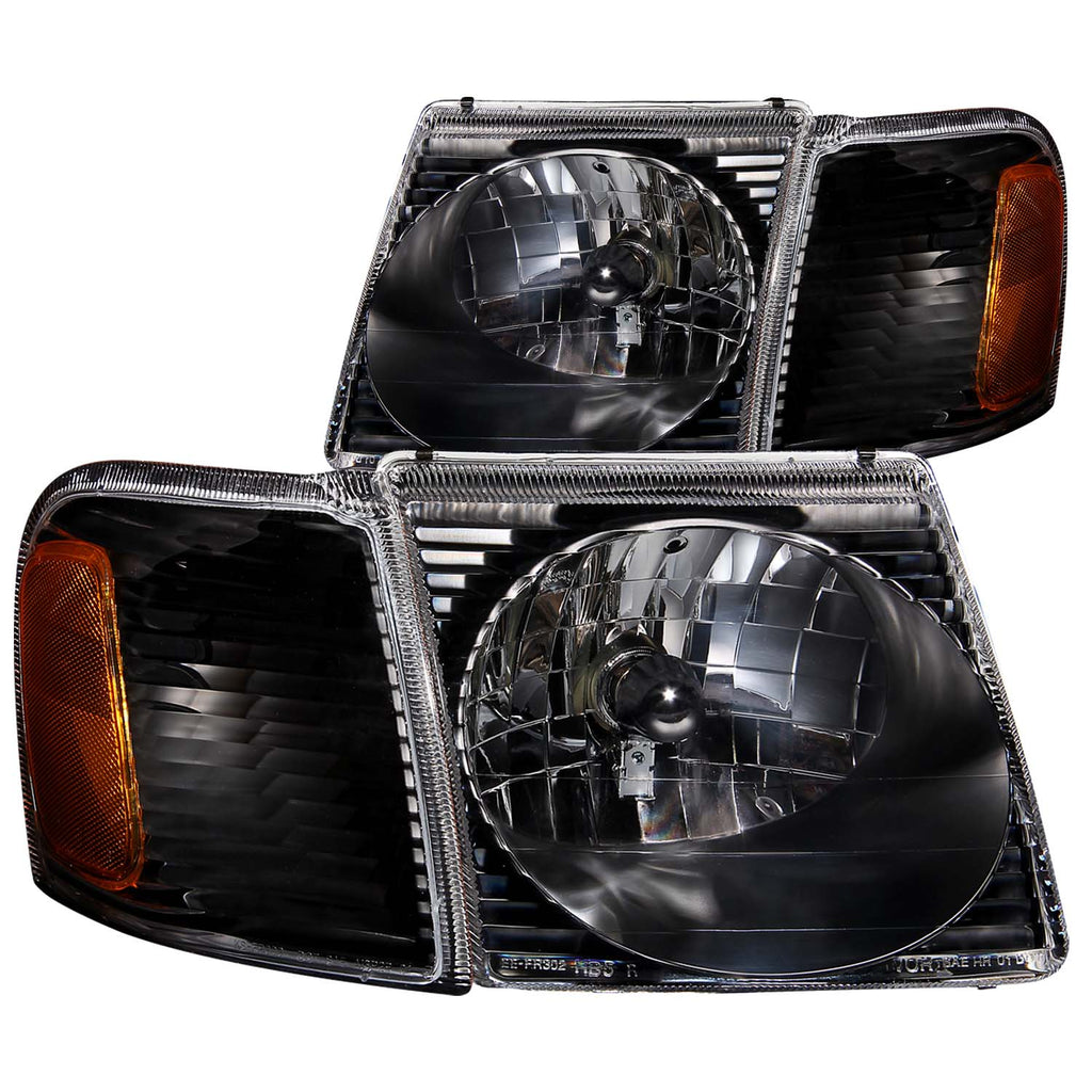 ANZO USA-111041 | Crystal Headlight Set; Clear Lens; Black Housing;Pair