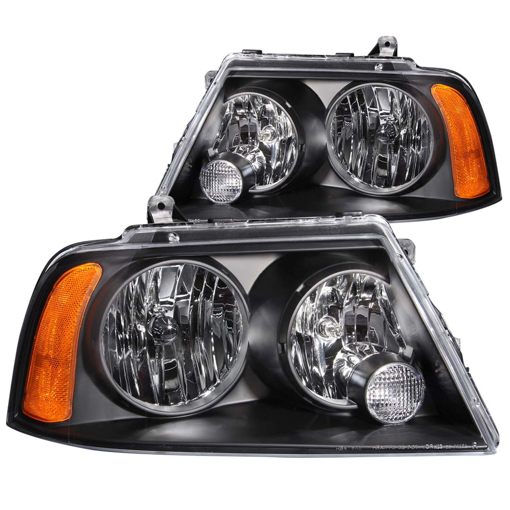 ANZO USA-111045 | Crystal Headlight Set; Clear Lens; Black Housing;Pair For Use w/Non HID Models Only;