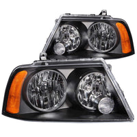 ANZO USA-111045 | Crystal Headlight Set; Clear Lens; Black Housing;Pair For Use w/Non HID Models Only;