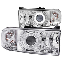 ANZO USA-111056 | Projector Headlight Set w/Halo; Clear Lens; Chrome Housing;Pair CCFL;
