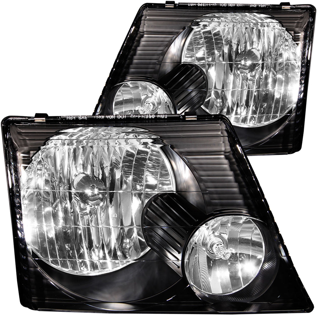ANZO USA-111058 | Crystal Headlight Set; Clear Lens; Black Housing;Pair