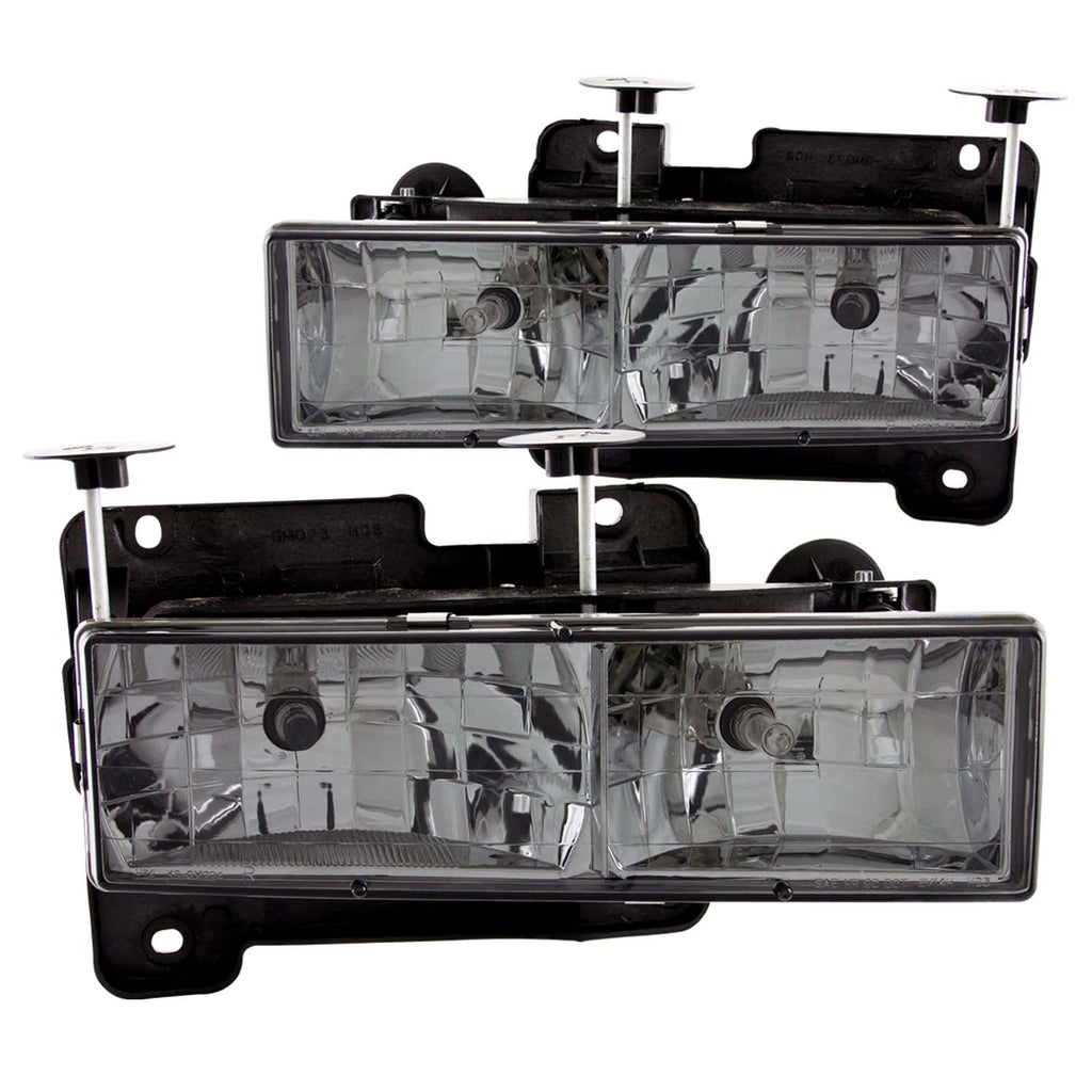 ANZO USA-111061 | Crystal Headlight Set; Smoke Lens; Chrome Housing;Pair