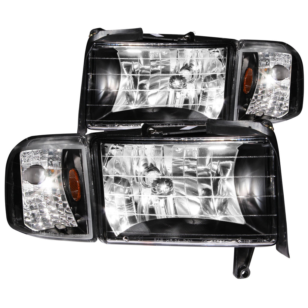 ANZO USA-111067 | Crystal Headlight Set; Clear Lens; Black Housing;Pair