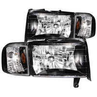 ANZO USA-111067 | Crystal Headlight Set; Clear Lens; Black Housing;Pair