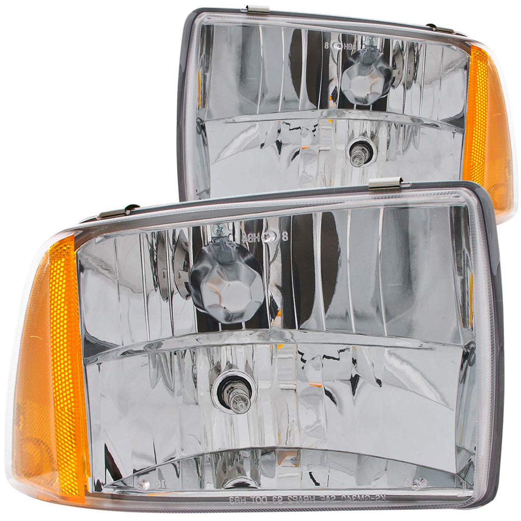 ANZO USA-111078 | Crystal Headlight Set; Clear Lens; Chrome Housing;Pair Not For Use w/Sealed Beam Headlights;