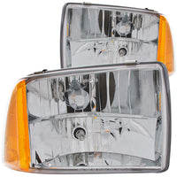 ANZO USA-111078 | Crystal Headlight Set; Clear Lens; Chrome Housing;Pair Not For Use w/Sealed Beam Headlights;