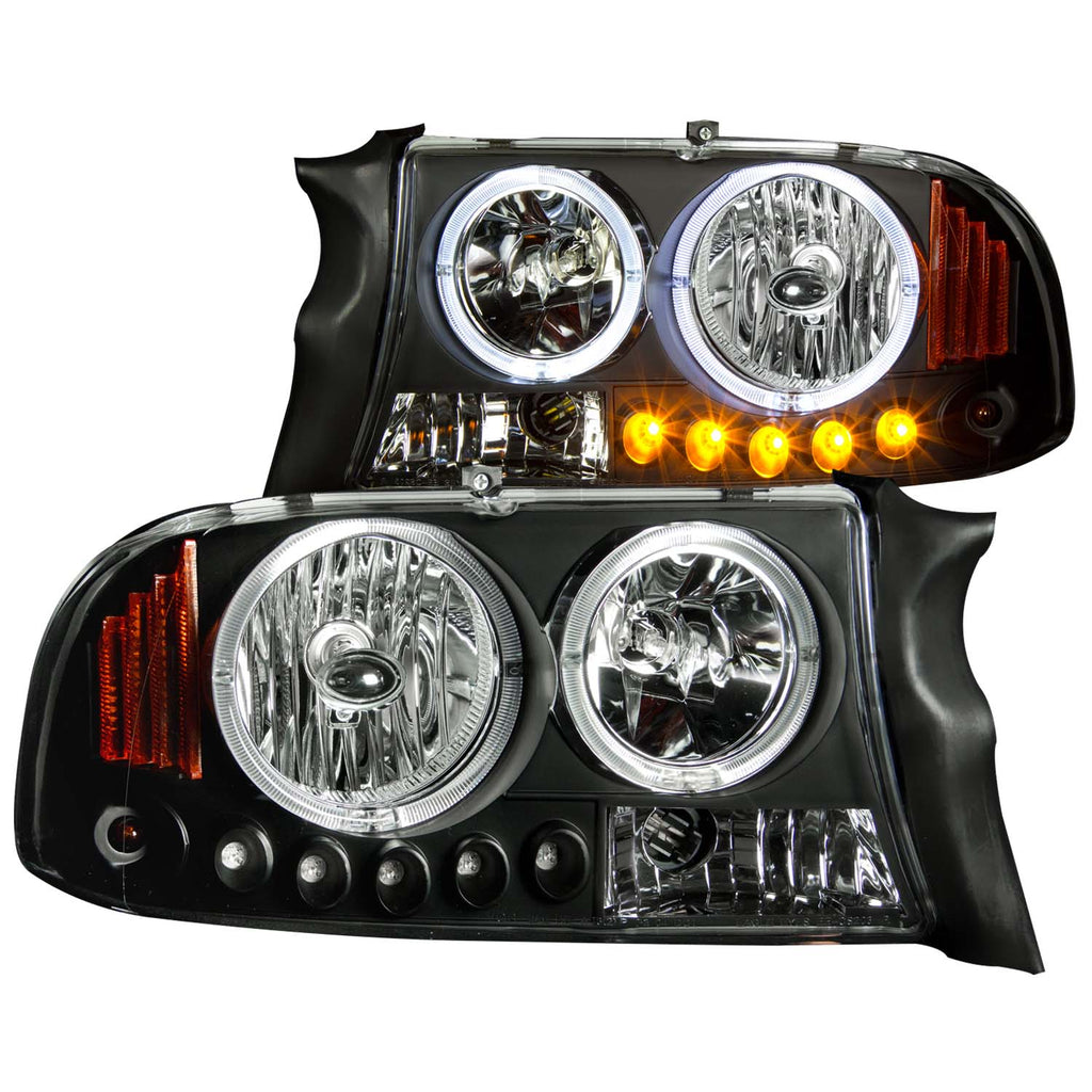 ANZO USA-111085 | Crystal Headlight Set; Clear Lens; Black Housing;Pair 1 pc.;
