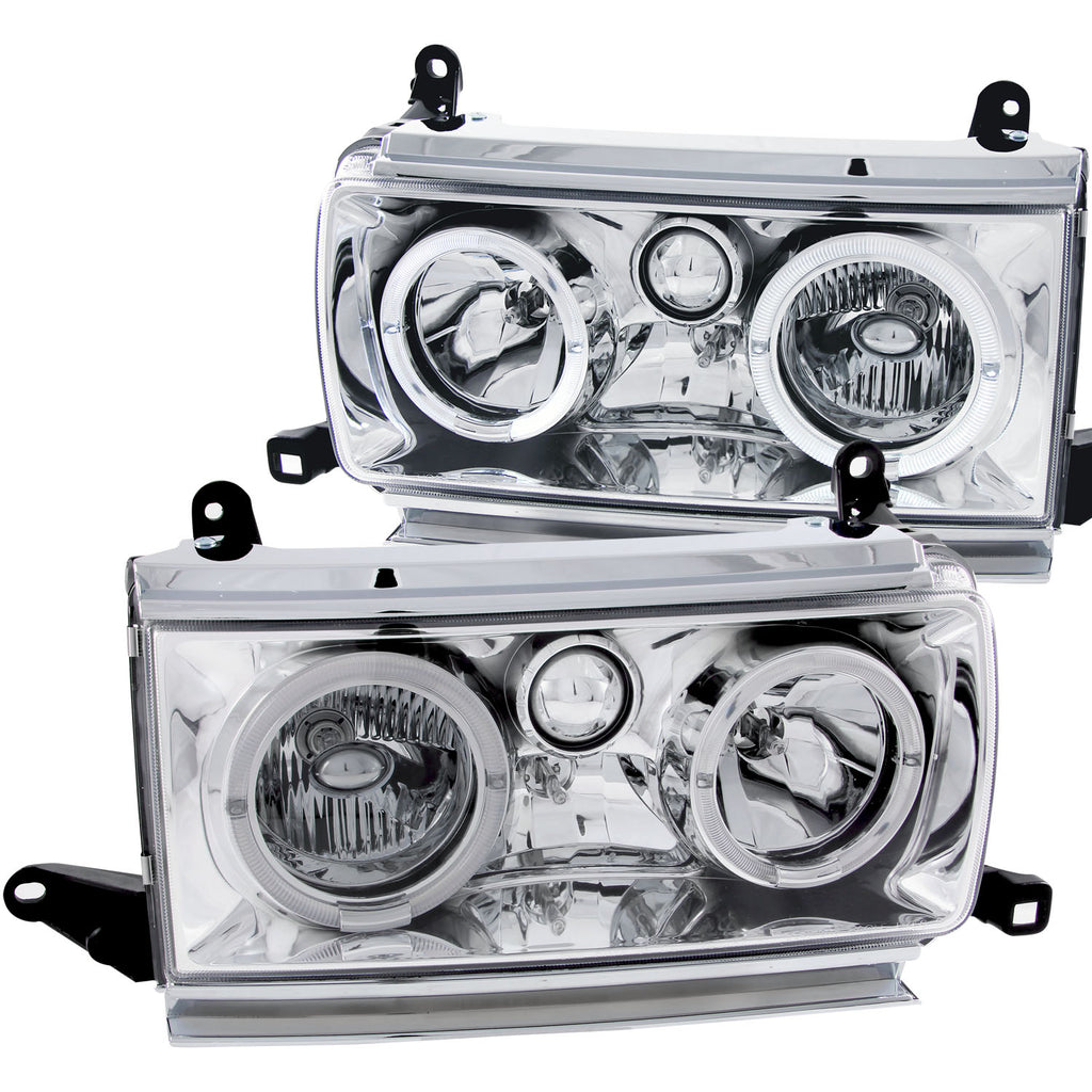 ANZO USA-111092 | Crystal Headlight Set w/Halo; Clear Lens; Chrome Housing;Pair