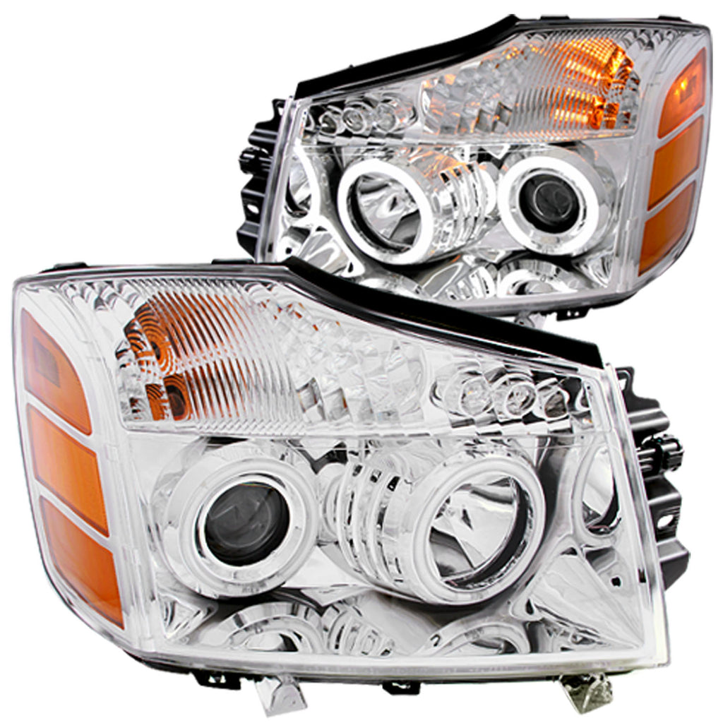 ANZO USA-111094 | Projector Headlight Set w/Halo; Clear Lens; Chrome Housing;Pair