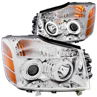 ANZO USA-111094 | Projector Headlight Set w/Halo; Clear Lens; Chrome Housing;Pair