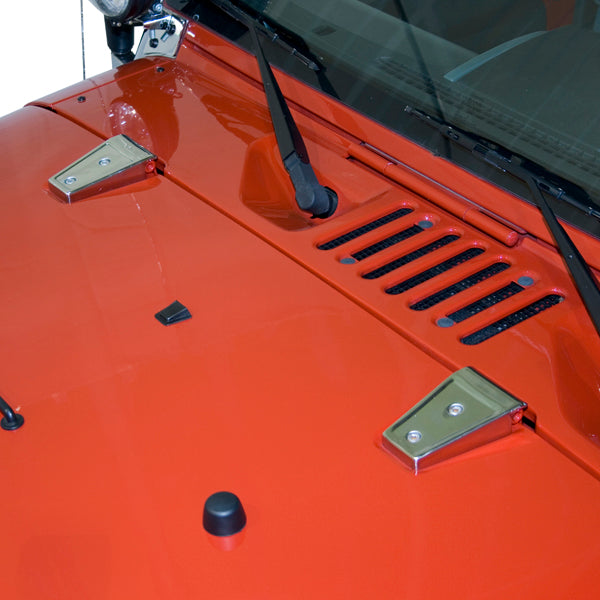 Hood Hinge Cover Kit  Stainless Steel; 07-18 Jeep Wrangler JK