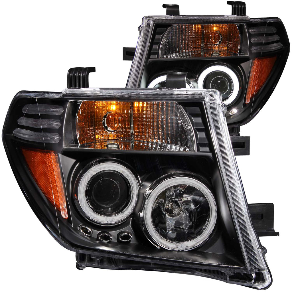 ANZO USA-111111 | Projector Headlight Set w/Halo; Clear Lens; Black Housing;Pair CCFL;