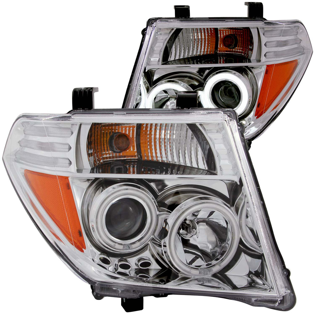 ANZO USA-111112 | Projector Headlight Set w/Halo; Clear Lens; Chrome Housing;Pair CCFL;