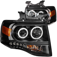 ANZO USA-111113 | Projector Headlight Set w/Halo; Clear Lens; Black Housing;Pair CCFL;