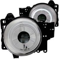 ANZO USA-111115 | Projector Headlight Set w/Halo; Clear Lens; Chrome Housing;Pair CCFL;