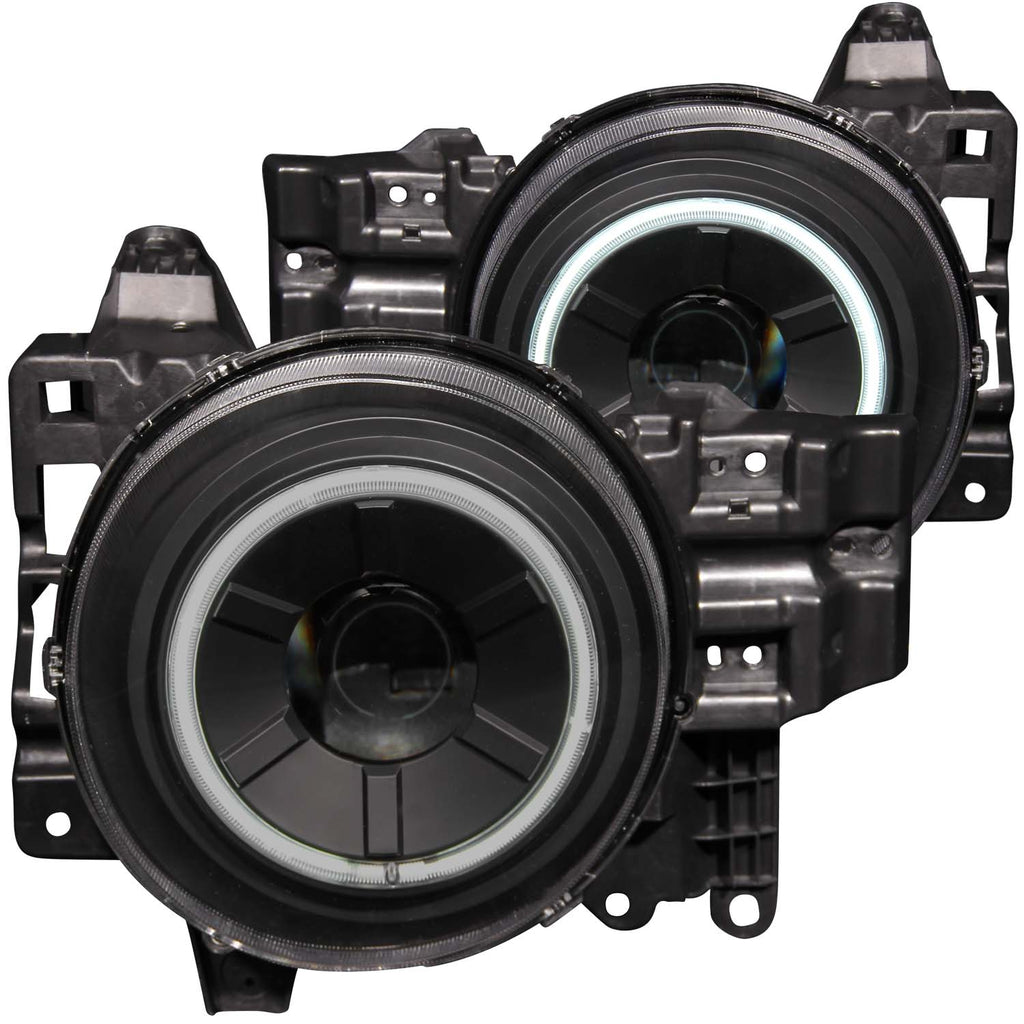 ANZO USA-111116 | Projector Headlight Set w/Halo; Clear Lens;Pair CCFL; Black;