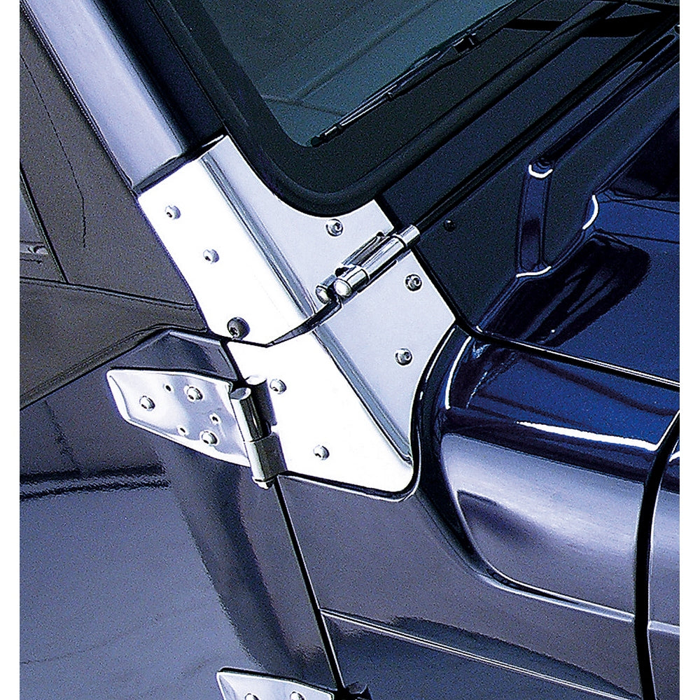 Windshield Hinge Kit  Stainless Steel; 97-06 Jeep Wrangler TJ