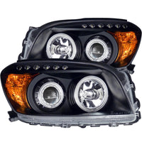 ANZO USA-111120 | Projector Headlight Set w/Halo; Clear Lens;Pair CCFL; Black;