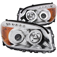 ANZO USA-111121 | Projector Headlight Set w/Halo; Clear Lens; Chrome Housing;Pair CCFL;