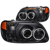 ANZO USA-111132 | Projector Headlight Set w/Halo; Clear Lens; Black Housing;Pair