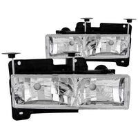 ANZO USA-111136 | Crystal Headlight Set; Clear Lens; Chrome Housing;Pair w/o Bulbs; Not For Use w/Sealed Beam Headlights;