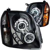 ANZO USA-111148 | Projector Headlight Set w/Halo; Clear Lens; Black Housing;Pair CCFL;