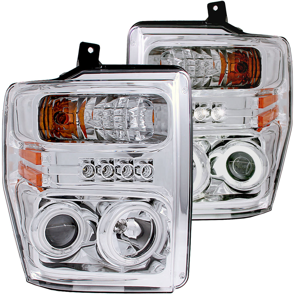 ANZO USA-111167 | Projector Headlight Set w/Halo; Clear Lens; Chrome Housing;Pair CCFL; For Use w/Non HID Models Only;