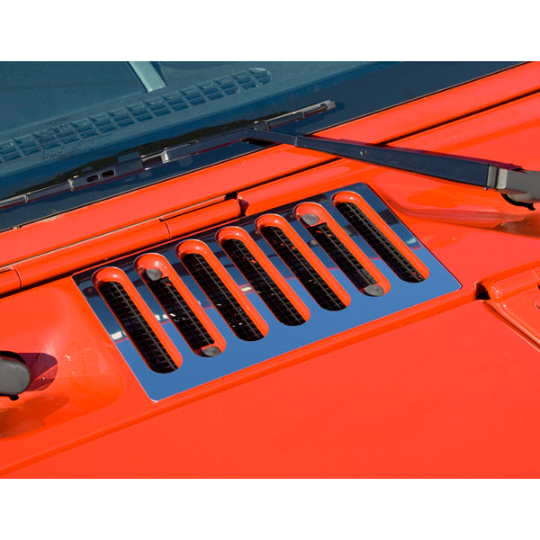 Cowl Vent Cover  Stainless Steel; 07-18 Jeep Wrangler JK