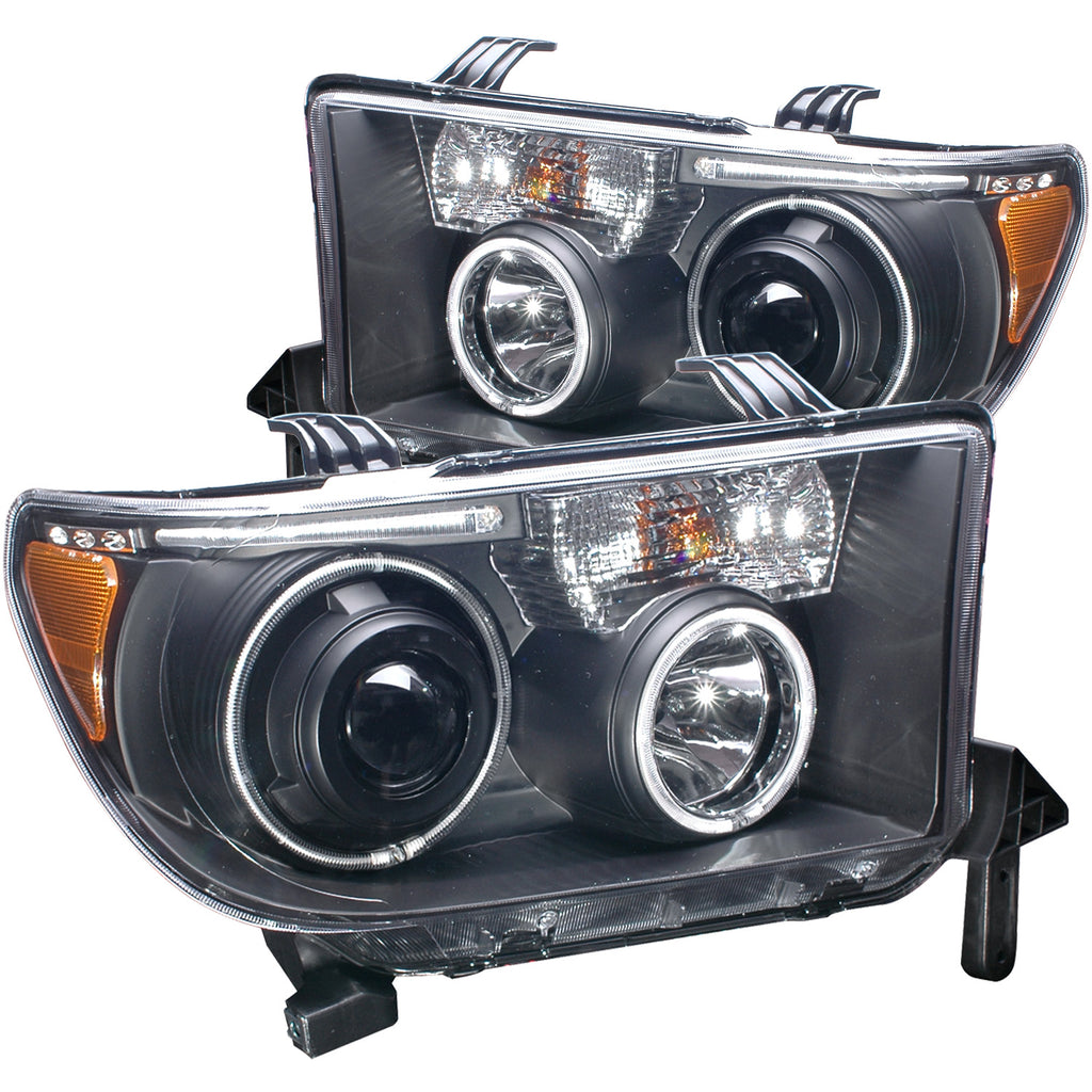 ANZO USA-111174 | Projector Headlight Set w/Halo; Clear Lens; Black Housing;Pair CCFL; Not For Use w/Leveling Headlights;