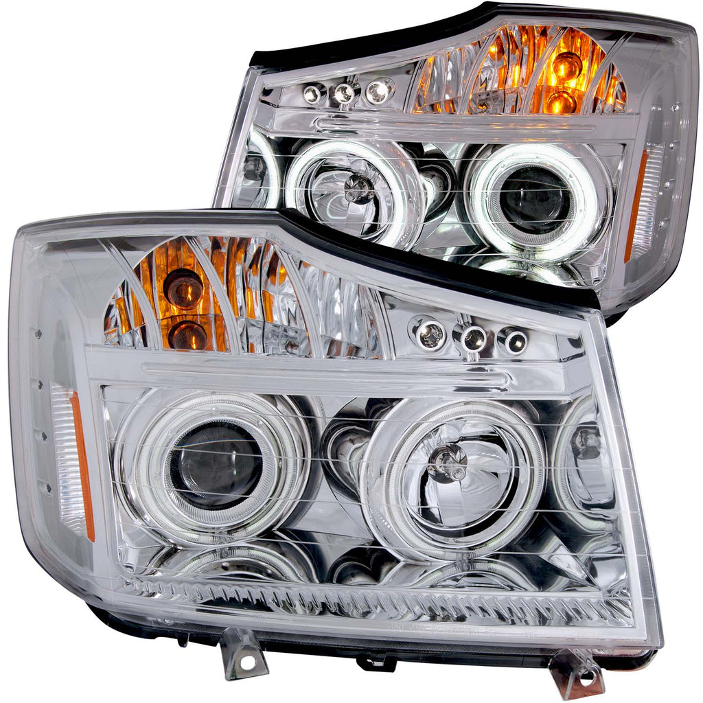 ANZO USA-111179 | Projector Headlight Set w/Halo; Clear Lens; Chrome Housing;Pair CCFL;