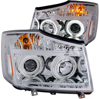 ANZO USA-111179 | Projector Headlight Set w/Halo; Clear Lens; Chrome Housing;Pair CCFL;