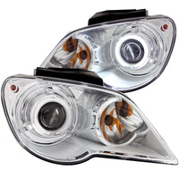ANZO USA-111185 | Projector Headlight Set w/Halo; Clear Lens; Chrome Housing;Pair CCFL; HID Compatible;