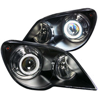 ANZO USA-111186 | Projector Headlight Set w/Halo; Clear Lens; Black Housing;Pair CCFL; HID Compatible;