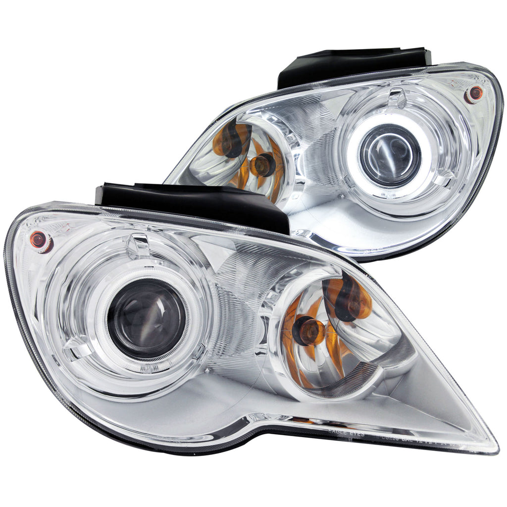 ANZO USA-111187 | Projector Headlight Set w/Halo; Clear Lens; Chrome Housing;Pair CCFL; For Use w/Non HID/XEXON Models Only;