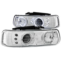 ANZO USA-111190 | Projector Headlight Set w/Halo; Clear Lens; Chrome Housing;Pair