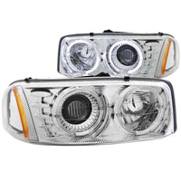 ANZO USA-111191 | Projector Headlight Set w/Halo; Clear Lens; Chrome Housing;Pair CCFL;