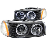 ANZO USA-111192 | Projector Headlight Set w/Halo; Clear Lens; Black Housing;Pair