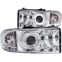 ANZO USA-111195 | Projector Headlight Set w/Halo; Clear Lens; Chrome Housing;Pair