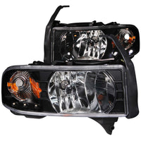 ANZO USA-111205 | Crystal Headlight Set; Clear Lens; Black Housing;Pair w/1 pc. LED;