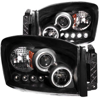ANZO USA-111209 | Projector Headlight Set w/Halo; Clear Lens; Black Housing;Pair