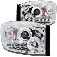 ANZO USA-111210 | Projector Headlight Set w/Halo; Clear Lens; Chrome Housing;Pair