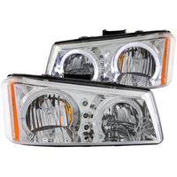 ANZO USA-111211 | Crystal Headlight Set w/Halo; Clear Lens; Chrome Housing;Pair