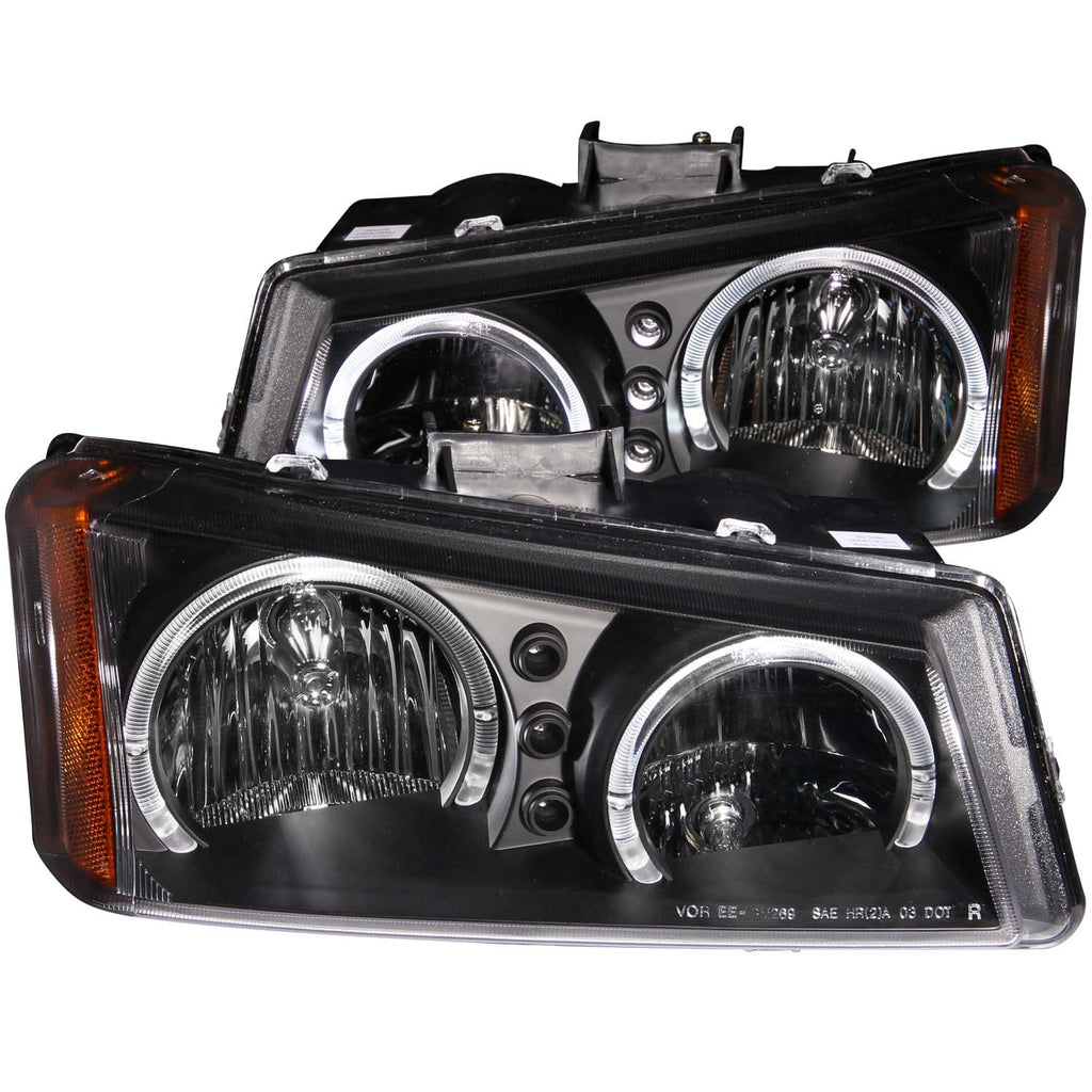 ANZO USA-111212 | Crystal Headlight Set w/Halo; Clear Lens; Black Housing;Pair
